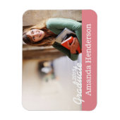 ピンクの卒業写真アナウンスメントマグネット マグネット (縦)