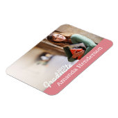 ピンクの卒業写真アナウンスメントマグネット マグネット (左側)