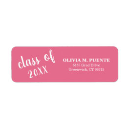 ピンクの卒業式差出人住所 ラベル