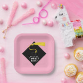 ピンクの卒業式2025パーティー ペーパープレート (パーティー)