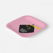 ピンクの卒業式2025パーティー ペーパープレート (傾斜あり)