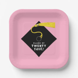 ピンクの卒業式2025パーティー ペーパープレート
