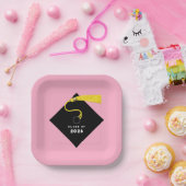 ピンクの卒業式2025パーティー ペーパープレート (パーティー)