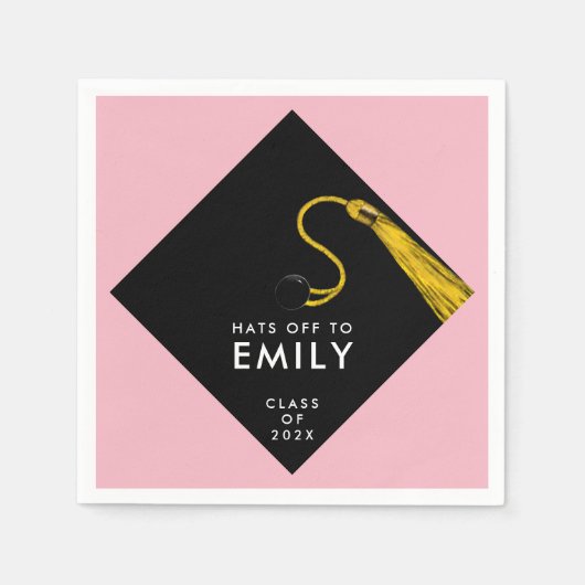 ピンクの卒業式2025 スタンダードカクテルナプキン (正面)