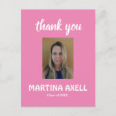 ピンクの卒業感謝祭写真ポストカード ポストカード (正面)