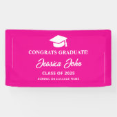 ピンクの卒業生卒業おめでとう 横断幕 (横)