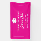 ピンクの卒業生卒業おめでとう 横断幕 (縦)