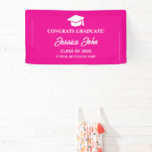 ピンクの卒業生卒業おめでとう 横断幕 (インサイチュ)