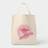 ピンクの卒業生総代の卒業のギフト トートバッグ (正面)