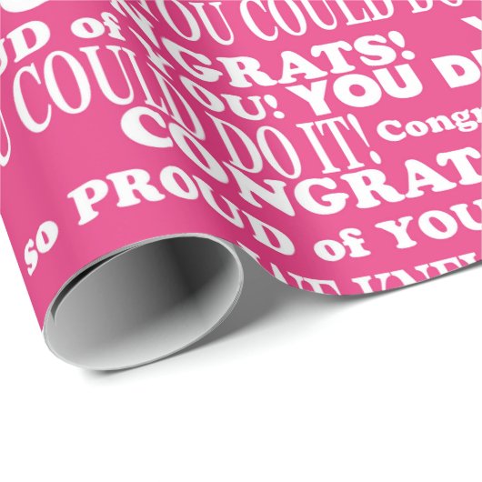 ピンクの卒業記念学校 ラッピングペーパー (ロールコーナー)