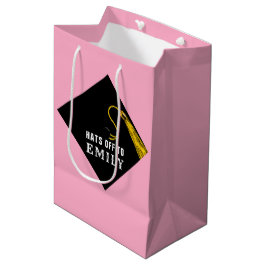 ピンクの卒業 ミディアムペーパーバッグ