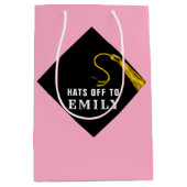 ピンクの卒業 ミディアムペーパーバッグ (正面)