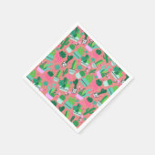 ピンクの南西部カクスパターン スイート16パーティー スタンダードカクテルナプキン (角)