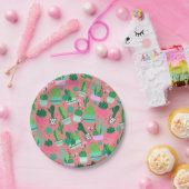 ピンクの南西部カクスパターン スイート16パーティ ペーパープレート (パーティー)