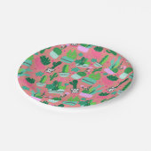 ピンクの南西部カクスパターン スイート16パーティ ペーパープレート (アングル)