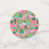 ピンクの南西部カクタスパターンが可愛いスイート16パーティー コンフェッティ (スモール正面)