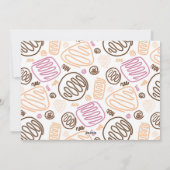 ピンクの単線図形パターン写真新年 シーズンカード (裏面)