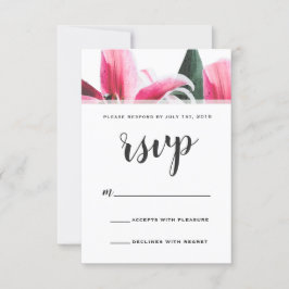 ピンクの占星家ユリの応答カード 出欠カード