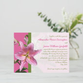 ピンクの占星家ユリの結婚式招待状 招待状 (スタンド正面)