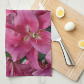 ピンクの占星家ユリ キッチンタオル (四つ折り)