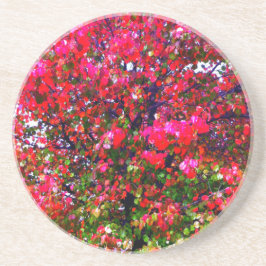 ピンクの印象派紅葉の木 コースター