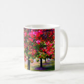 ピンクの印象派紅葉の木 コーヒーマグカップ (正面右)