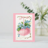 ピンクの卵と花イースターポストカード シーズンポストカード (スタンド正面)