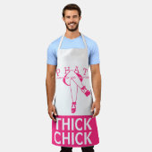 ピンクの厚いシックな太い太い太い太いPHAT エプロン (着用した状態)