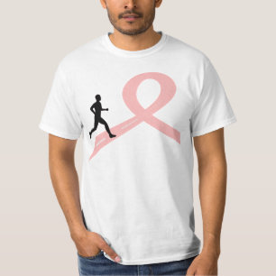ピンクの原因のTシャツの人のために走ること Tシャツ