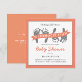 ピンクの双子シャワー招待状 招待状 (正面/裏面)