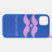 ピンクの口ひげカスタムのカラーケース Case-Mate iPhoneケース (裏面 (横))