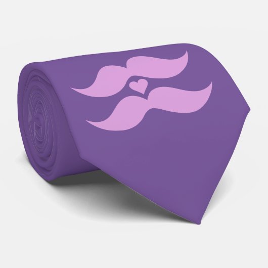 ピンクの口ひげカスタムネクタイ ネクタイ (ロール)