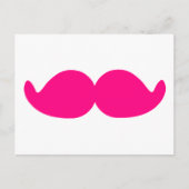 ピンクの口ひげピンクのふさふさしたふさふさしたホットピンクのスタッシュ ポストカード (正面)