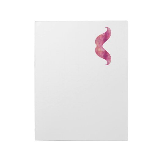ピンクの口ひげ絞り染め水の色の口ひげデザイン ノートパッド (回転)