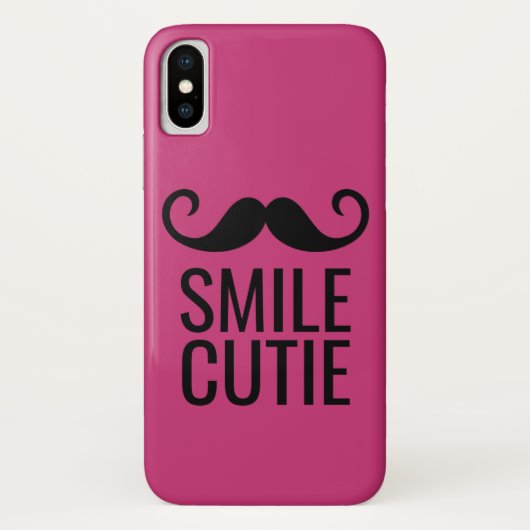ピンクの口ひげ – 任意の色の背景電話ケース Case-Mate iPhoneケース (裏面)