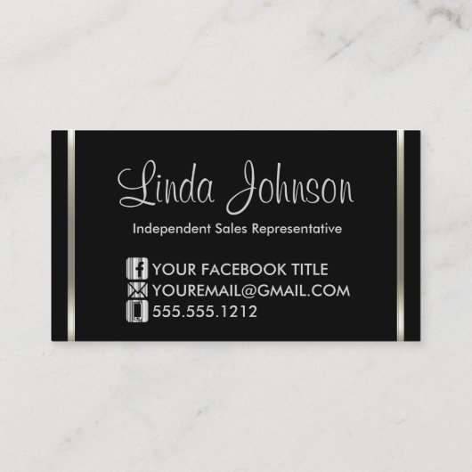 ピンクの口紅とシルバー 名刺 (裏面)