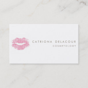 ピンクの口紅のキスの印のCosmetologyの名刺 名刺