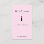 ピンクの口紅の化粧 名刺 (裏面)