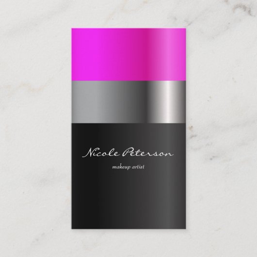 ピンクの口紅の化粧 名刺 (正面)