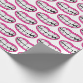 ピンクの口紅の大きな歯 ラッピングペーパー (角)