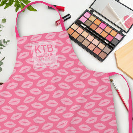 ピンクの口紅カスタム唇メイクアップアーティストエプロン エプロン