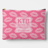 ピンクの口紅カスタム唇メイクアップアーティスト アクセサリーポーチ (正面)