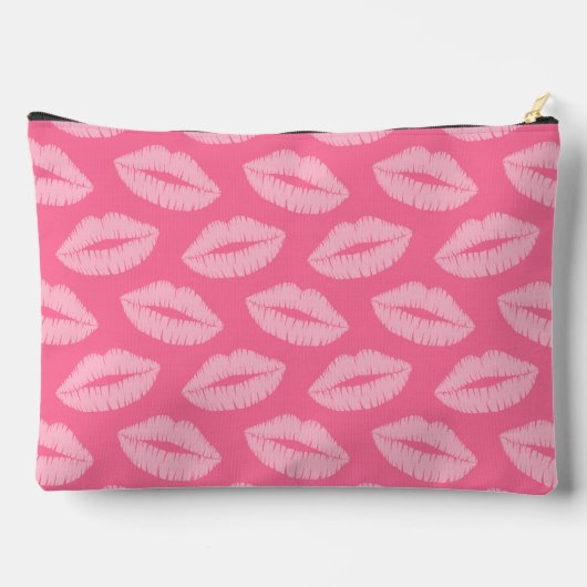 ピンクの口紅カスタム唇メイクアップアーティスト アクセサリーポーチ (裏面)