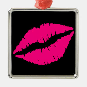 ピンクの口紅キスポップ・アートのアート メタルオーナメント