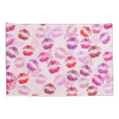 ピンクの口紅キス 枕カバー (裏面-右)