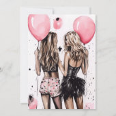 ピンクの口紅ブラシモダンsweet sixteen誕生日 カード (裏面)