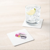 ピンクの口紅 スクエアペーパーコースター (インサイチュ)