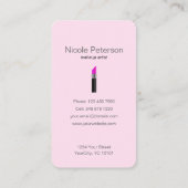 ピンクの口紅-メーキャップアーティスト 名刺 (裏面)