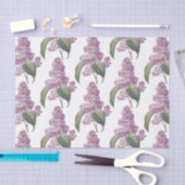 ピンクの古いファッションド薄紫フローラプリント分離 薄葉紙 (クラフト)