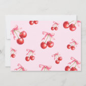 ピンクの可愛いさくらちゃんの誕生日写真感謝カード サンキューカード (裏面)